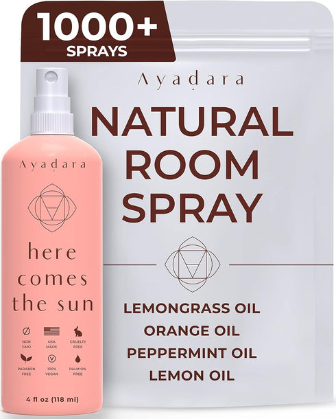 Natural Room Spray | Refreshing Citrus Air Freshener for Home & Office | Witch Hazel, Lemongrass, Peppermint Oil