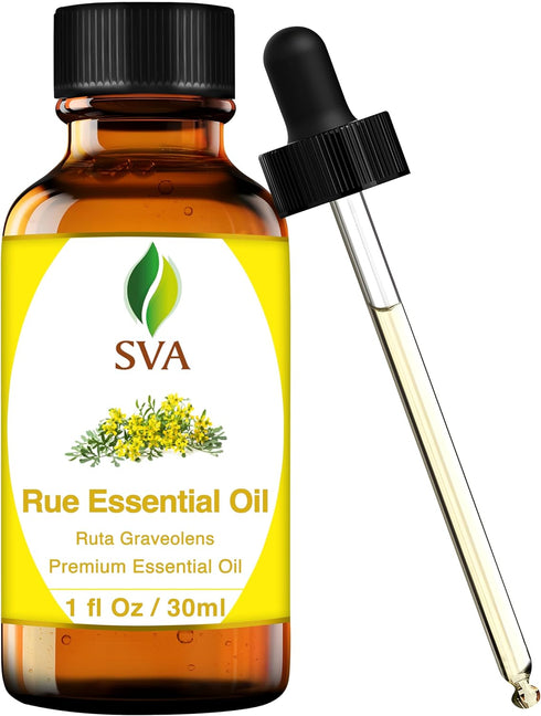 SVA Rue Essential Oil, 1 Fl Oz, 100% Natural for Diffuser, Hair, Skin Care, Aromatherapy