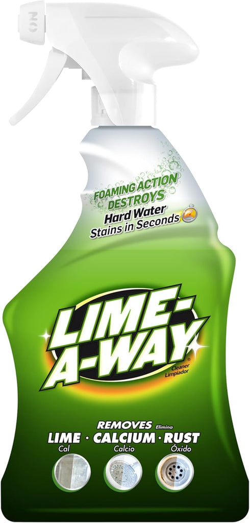 Lime-A-Way Hard Water Stain Remover Spray, Removes Lime, Calcium & Rust in Seconds,