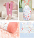 4 Gallon Trash Bags, Drawstring Small Trash Bags 1.1mil Thick for Bathroom, Kitchen, Bedroom, Office (White-Pink, 75