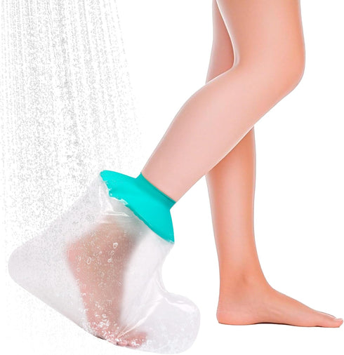 quiheat Waterproof Leg Cast Cover for Showering, Reusable Shower Sleeve for Foot After