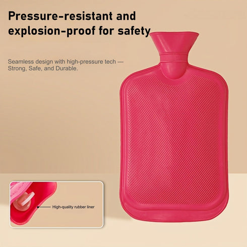 VERVEIO 1700ml, Hot Water Bottle with Plush Cover Hot Water Bag for Pain Relief, Warm Compress for Cramps, Reusable