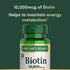 Nature's Bounty Biotin, 10,000 mcg, Rapid Release Softgels, 120 Count, Healthy Hair, Skin, Nails