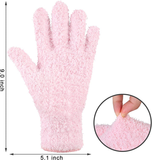 Bencailor 4 Pairs Microfiber Dusting Gloves, Washable Reusable Cleaning Mittens for House, Car, and Plants