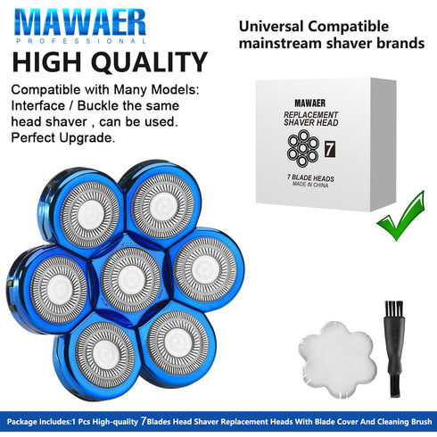 Upgrade 7 Blades Shaver Replacement Blades - Compatible with Freedom Gold Shaver and Most Mainstream Electric Shavers