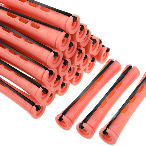 WILLBOND 60 Pcs Short Perm Rods with Elastic Rubber Band, Non Slip Plastic Cold Wave Kit for Women Hairdressing