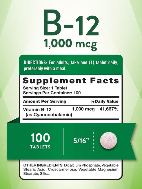Nature's Truth B12 Vitamin 1000 mcg | 100 Tablets | Non-GMO & Gluten Free Supplement