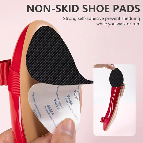 24Pcs Non-Skid Shoe Pads, Anti-Slip Rubber Grips for High Heels, Self-Adhesive, Noise Reduction for Men & Women's Shoes