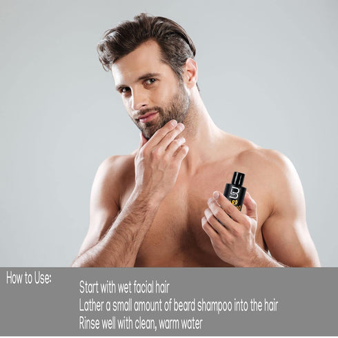 L3 Level 3 Beard Shampoo, Cleanse and Nourish Facial Hair, Softens and Tames Frizzy Beards