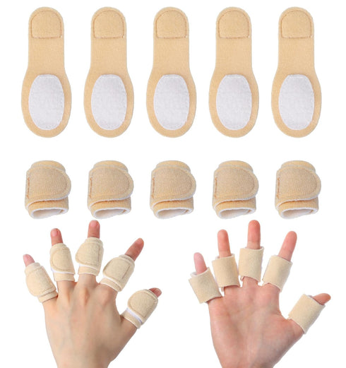 Thrymme 10 Pcs Finger Splints, Reusable Castor oil Finger Wrap for Thumb &