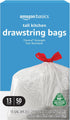 Amazon Basics Flextra Tall Kitchen Drawstring Trash Bags, 13 Gallon, 50 Count, 10% Post Consumer Recycled