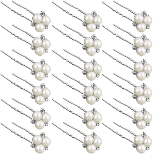 WILLBOND 18 Pcs Bridal Hair Accessories, Pearl Hair Pins Crystal Bobby Pins for Brides, Bridesmaids, Flower Girls