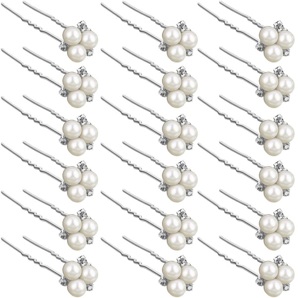 WILLBOND 18 Pcs Bridal Hair Accessories, Pearl Hair Pins Crystal Bobby Pins for Brides, Bridesmaids, Flower Girls