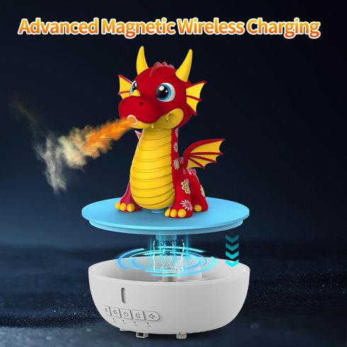 LUCYLANKER 200ML 10 Aromatherapy Dragon Humidifier, Essential Oil Diffuser with Remote & Timer, White Noise Machine