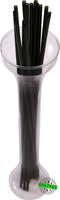 Made in USA Pack of 250 Unwrapped BPA-Free Plastic Drinking Straws, Black, 18" X 0.21"