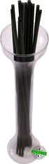 Made in USA Pack of 250 Unwrapped BPA-Free Plastic Drinking Straws, Black, 18" X 0.21"