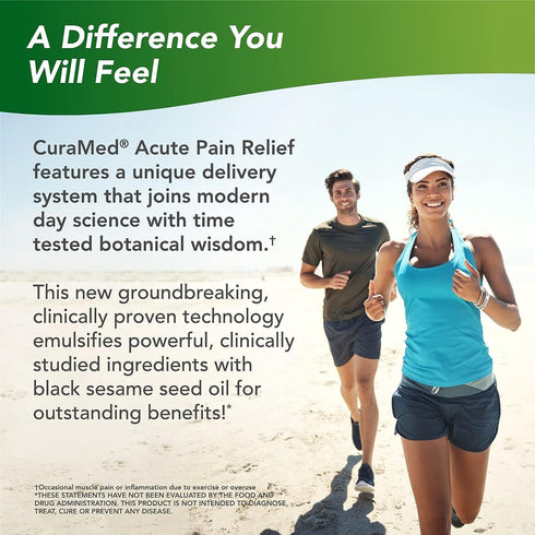 Terry Naturally CuraMed Acute Pain Relief - 60 Liquid Gels with BCM-95 Curcumin & Boswellia - Non-GMO, Easy to Swallow