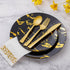Goodluck 150 Gold Plastic Silverware Set, Disposable Plastic Cutlery of 50 Gold Forks, 50 Gold Spoons, 50 Gold Knives