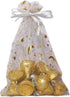 100Pcs Sheer Organza Drawstring Pouches 4x6 Inches, Stars and Moon Wedding Party Favor Gift Bags