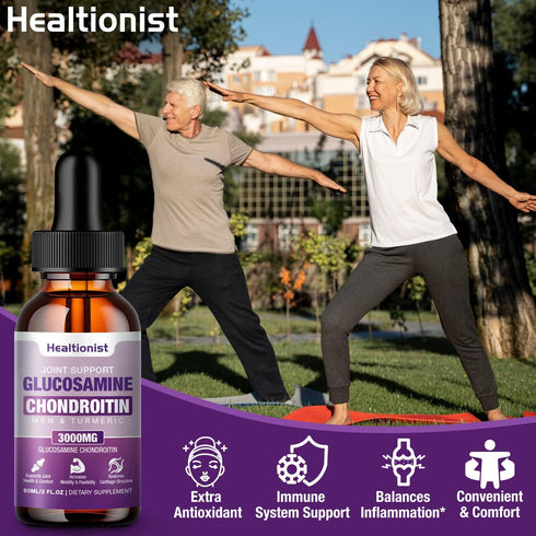 1 Pack Glucosamine Chondroitin MSM Liquid Drops, Extra Strength Joint Support Supplement for Adults