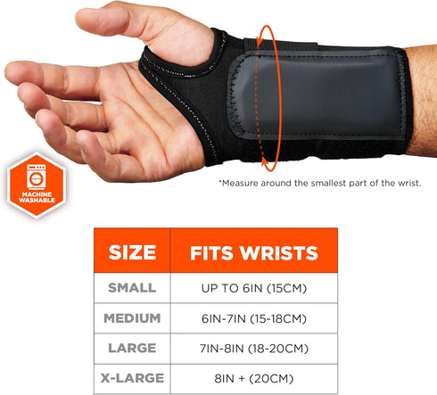 Ergodyne ProFlex 4010 Double-Strap Left Wrist Support, Small, Black