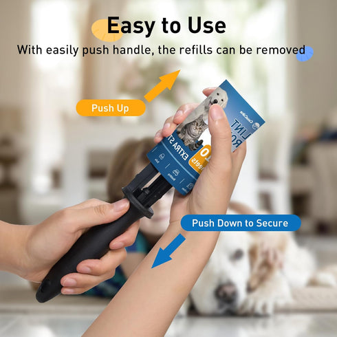 Lint Rollers for Pet Hair - Extra Sticky, 220 Sheets Lint Roller with 1 Handle and 2 Refills for Couch, Clothes
