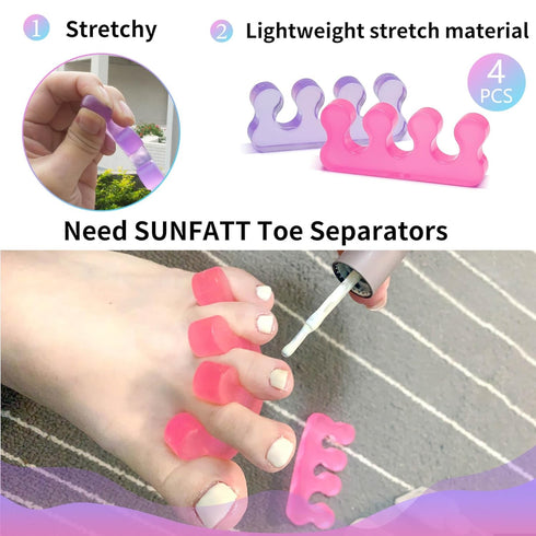 SUNFATT Gel Toe Separators, Toe Spacers for Women, Beauty Pedicure Tools for Separation of Toenails