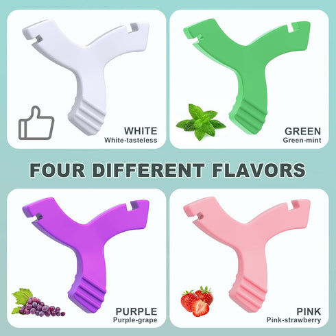 DLENP 4 PCS Chewies for Invisalign Aligner, Y-Shaped Trays Seater, Orthodontic Dental Munchies (2 Unscented, 2 Mint).