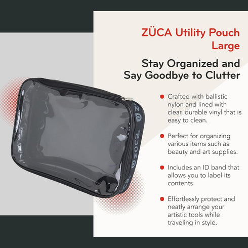 ZUCA Pro & Sport Bag Accessory: Large Artist Utility Makeup Pouch for Travel & Professional Use