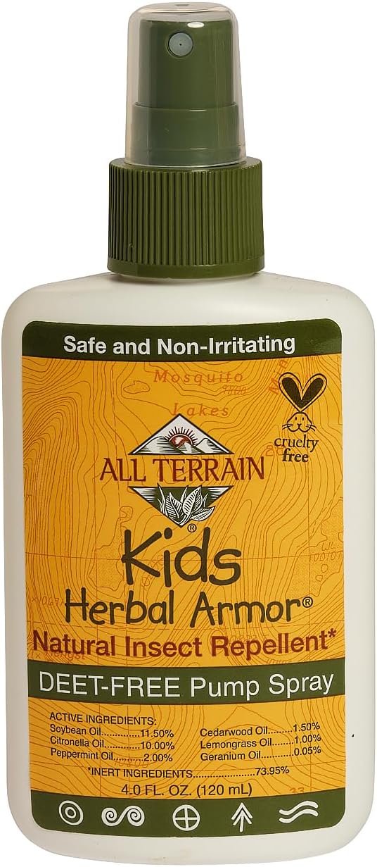 Kids Herbal Armor Insect Repellent, DEET-Free Pump Spray, 4oz, Plant-Based & All-Natural