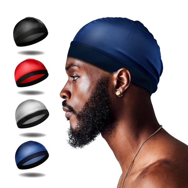 Selalu 4Pcs Wave Cap, Silk Stocking Wave Caps for 360 Waves, Silky Durag for Men