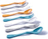 Knork Eco Astrik Reusable Compostable Plant-Based Utensil Set - 8 Piece with Carry Case in Orange Blue White Gray
