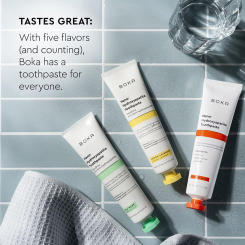 Boka Fluoride Free Toothpaste - Nano Hydroxyapatite, Sensitive Teeth, Whitening - Cinnamon Mint Flavor, 4 Fl Oz 1Pk