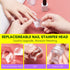 Makartt 12 PCS French Nail Art Stamper Kit - 2 PCS Jelly Nail Stamper, 4 PCS Silicone Heads, 6 Sheets Nail Guide