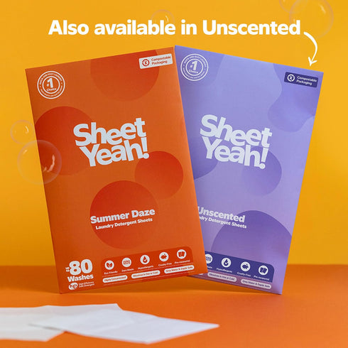 Laundry Detergent Sheets, 20 Sheets (40 Standard Loads) - Eco-Friendly, Hypoallergenic, Gentle on Skin, Summer Daze
