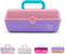 Caboodles Pretty in Petite Makeup Box, Two-Tone Pink on Lavender, Hard Plastic Organizer with Mirror
