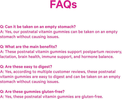 Pink Stork Total Postnatal Vitamin Gummies - Multivitamin for Postpartum Recovery & Lactation Support - 60 Gummy