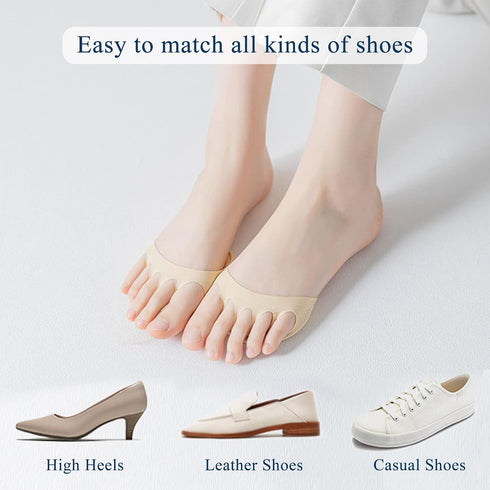 18 Packs Metatarsal Pads, Ball of Foot Cushions for Pain Relief, High Heels Toe Pads for Men Women, Invisible Socks