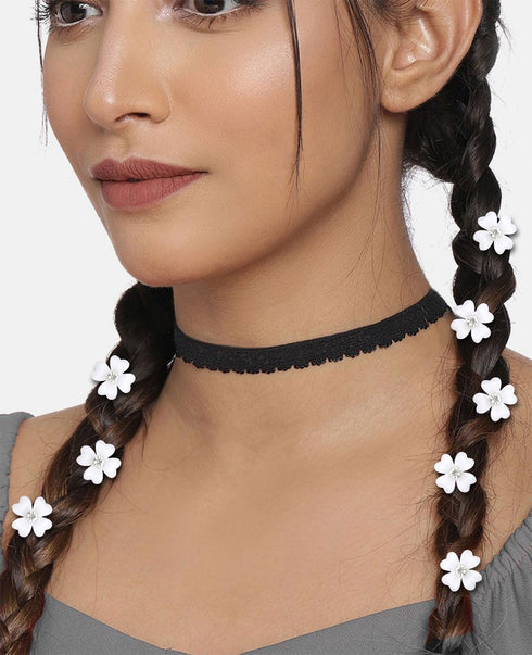 Wecoe 20 Pcs Small White Flower Hair Clips, Cute Decorative Mini Clips for Girls & Wedding Accessories