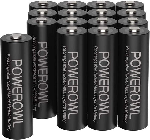 POWEROWL AA Rechargeable Batteries, 2800mAh High Capacity Batteries 1.2V NiMH Low Self Discharge,