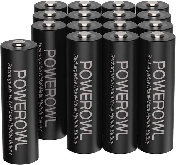 POWEROWL AA Rechargeable Batteries, 2800mAh High Capacity Batteries 1.2V NiMH Low Self Discharge,