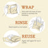 Bee's Wrap Beeswax Wraps for Food - Honeycomb Cut to Size 14x52" Wax Paper Roll, Organic & Eco-Friendly Alternative