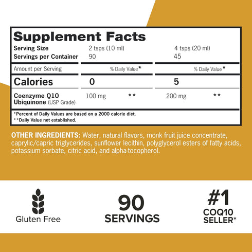 Qunol CoQ10 Liquid Supplement - 100mg, 90 Servings, 30.4 oz Bottle - Superior Absorption, Natural Form of Coenzyme Q10,