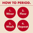 High Waist Reusable Period Panties for Medium Flow - Leak Resistant & Absorbent