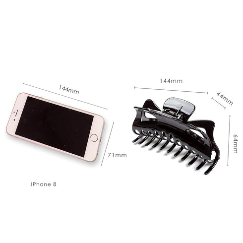 Super Large Thick Hair Clips - Crystal Plastic Claw Clamps Hairgrips Accessories for Women, 2 Pack (D)