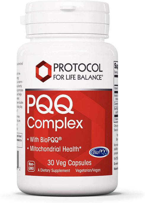 Protocol PQQ Complex - Mitochondrial Health with CoQ10 & L Carnitine - Energy Supplements - 30 Veg Caps