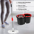 Set, 3 61" Mop and Bucket with Wringer Floor Cleaning, Household Cleaning Supplies, Stainless Steel Mop Bucket