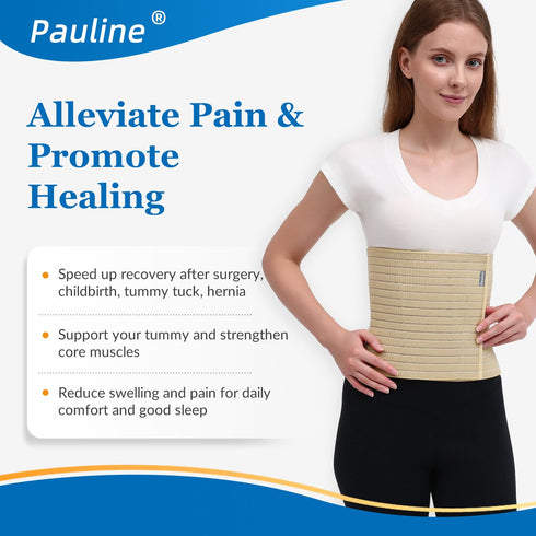 Tummy 30" 45", 9" Abdominal Binder Post Surgery - Premium Belly Band for Stomach Support & Compression - Promote