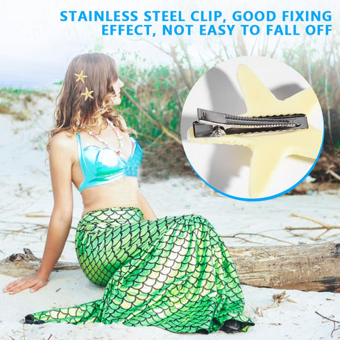 OBTANIM 2 Pcs Starfish Hair Clip, Resin Beach Sea Star Hair Pins for Women and Girls