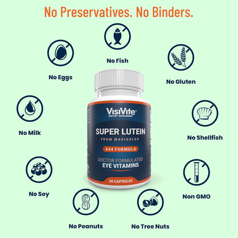 Super Lutein 444 Eye Vitamins - Unique & Clear Eye Supplements for Adults with Lutein Max Vision & Zeaxanthin